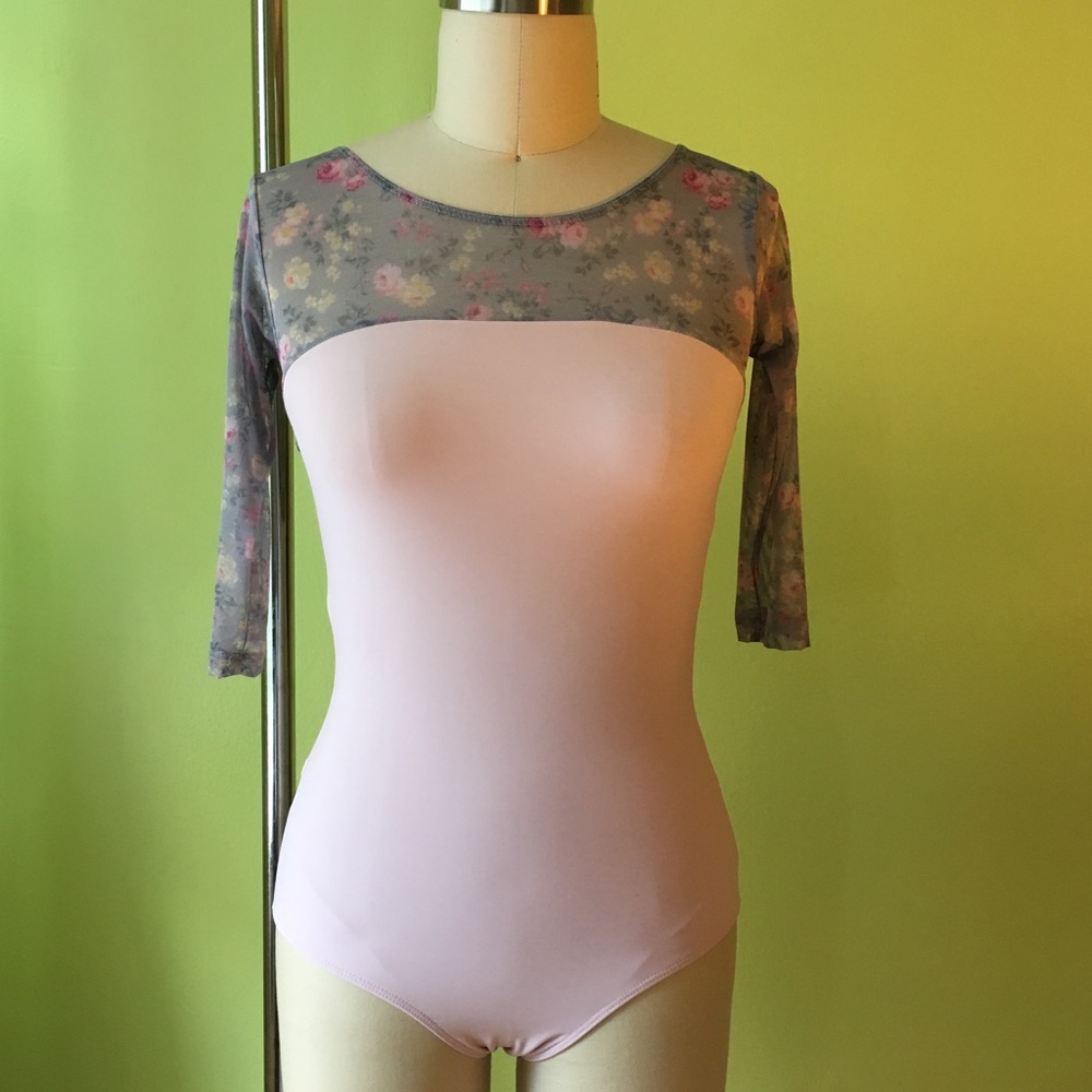 Elevé Cocoa Leotard Pink Nightingale Mesh, Large